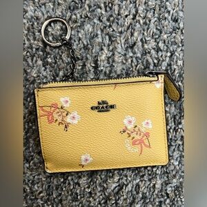 Coach Mini Skinny ID Case with Floral Bow Print